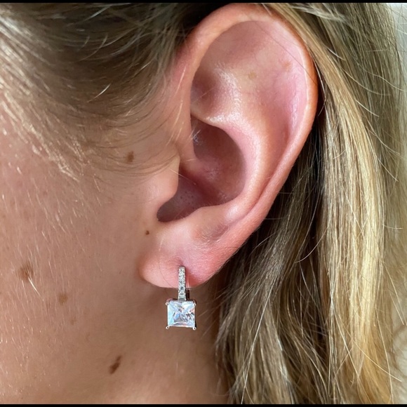 Sterling Silver Cz Huggie Earrings - Picture 13 of 17